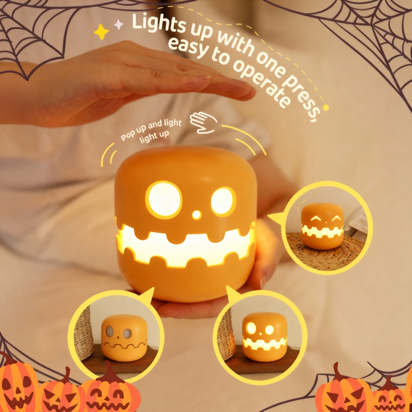 Pumpkin Lamp - Halloween Ambience Light & Funny Decoration